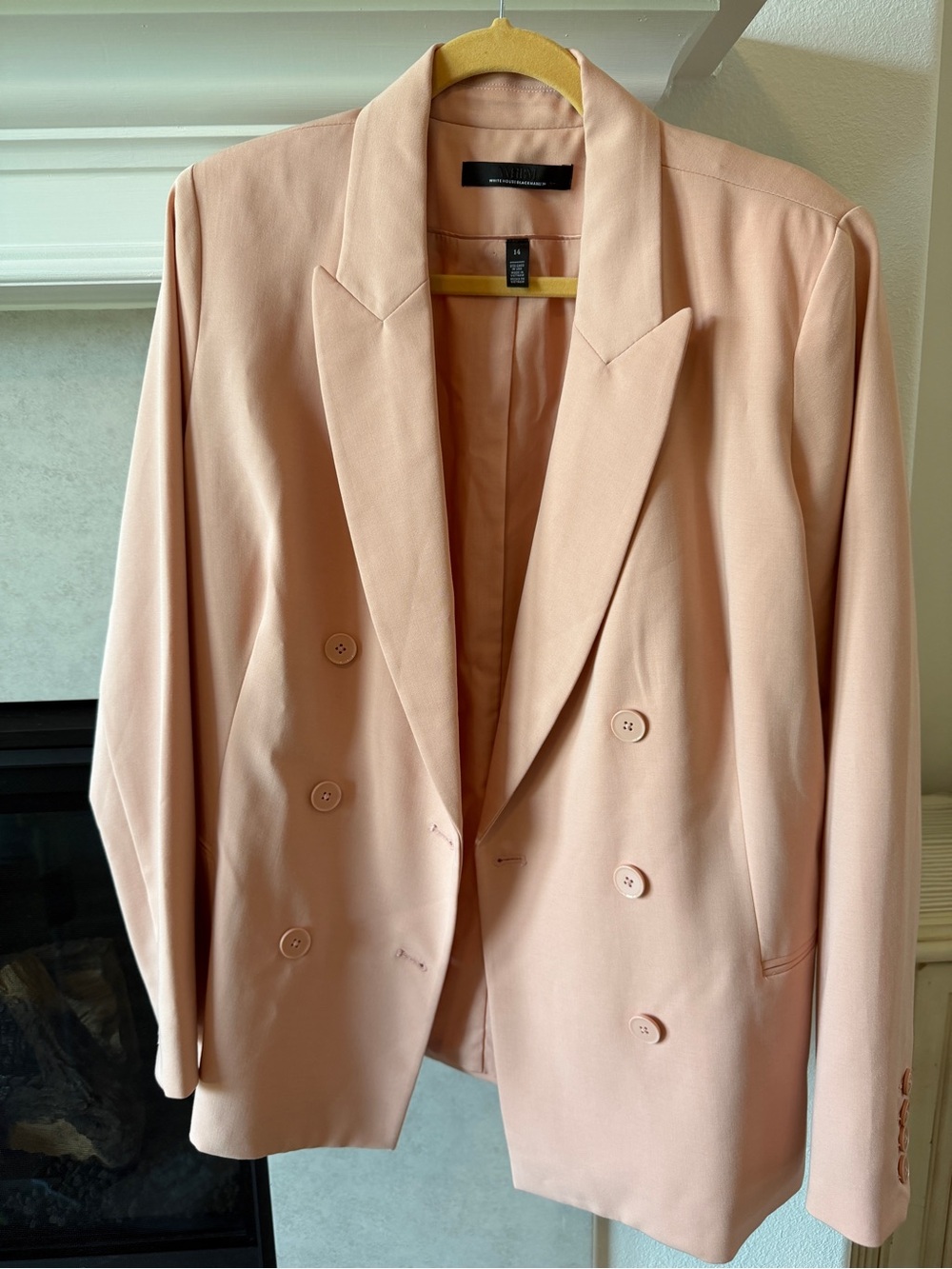 White House Black Market Double-Breasted Blush Blazer